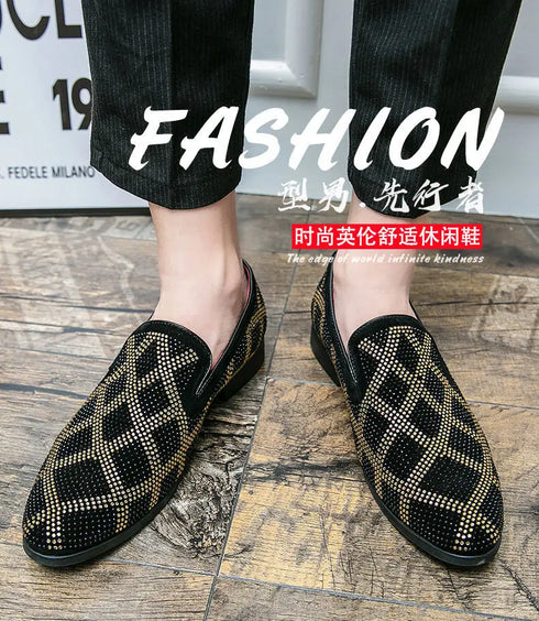 Elegant Italian Designer Moccasin Loafers for Men - Formal Suede Slip-On Party Shoes with Pointed Toe and Comfortable PU Insole